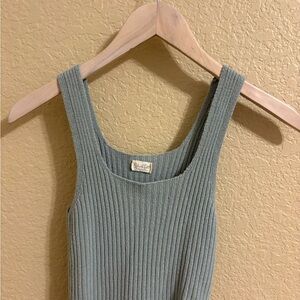 Brandy Melville Ribbed Tank Top in Sage Green